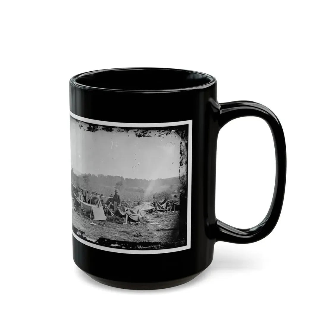 Keedysville, Md., Vicinity. Confederate Wounded At Smith's Barn, With Dr. Anson Hurd, 14th Indiana Volunteers, In Attendance (U.S. Civil War) Black Coffee Mug - Go Mug Yourself