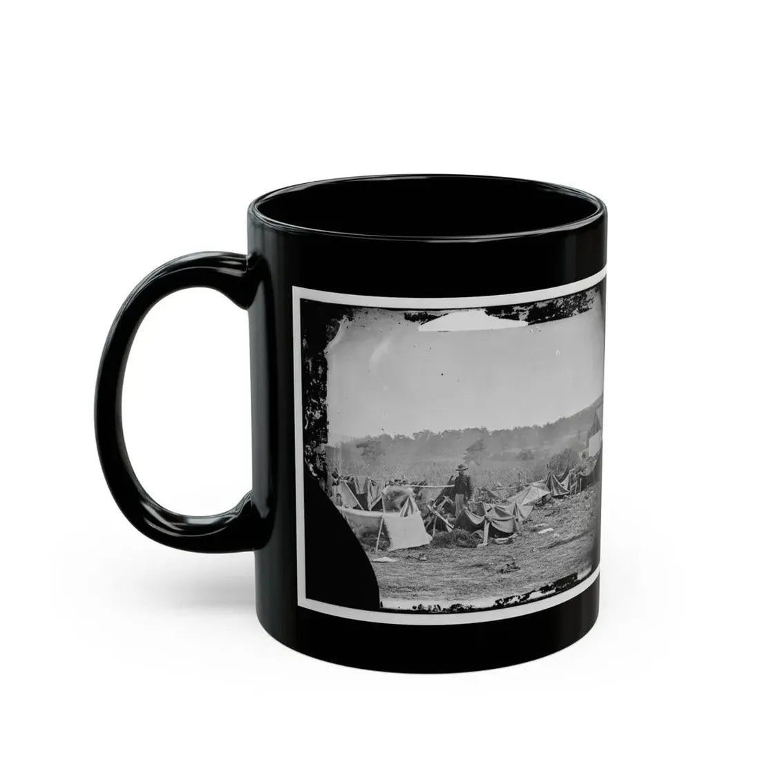 Keedysville, Md., Vicinity. Confederate Wounded At Smith's Barn, With Dr. Anson Hurd, 14th Indiana Volunteers, In Attendance (U.S. Civil War) Black Coffee Mug - Go Mug Yourself
