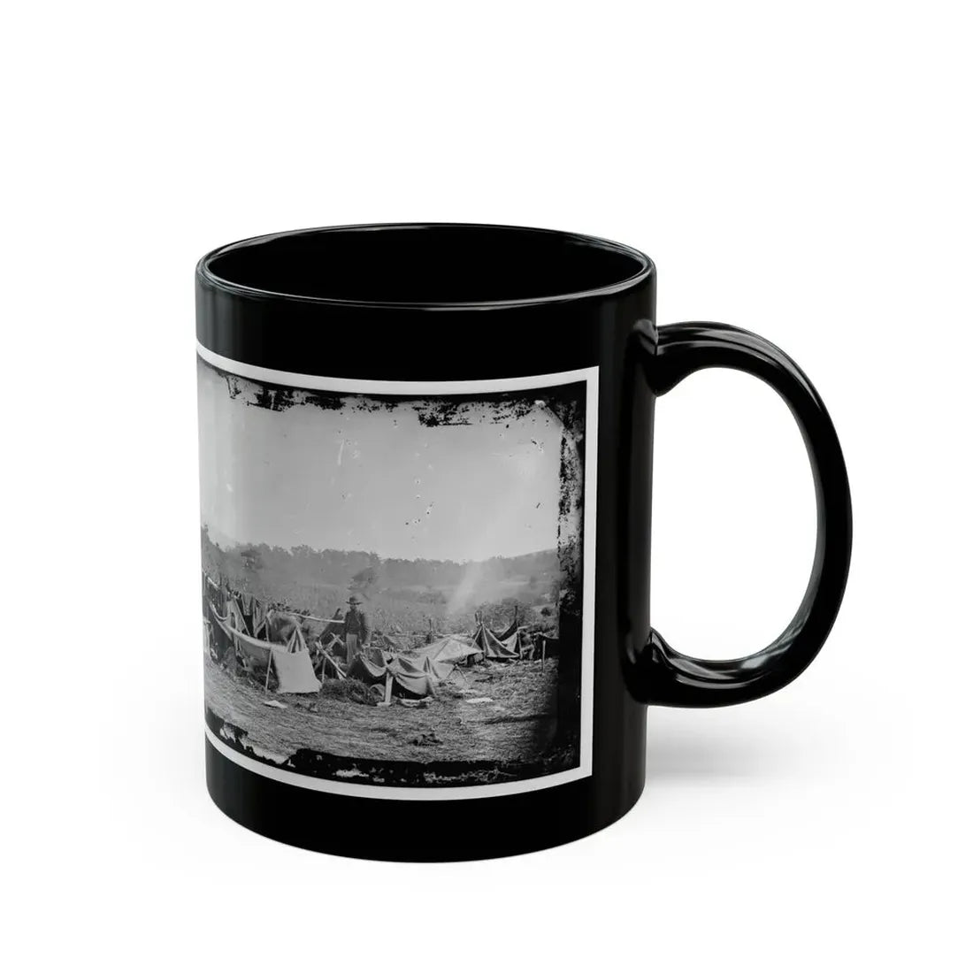 Keedysville, Md., Vicinity. Confederate Wounded At Smith's Barn, With Dr. Anson Hurd, 14th Indiana Volunteers, In Attendance (U.S. Civil War) Black Coffee Mug - Go Mug Yourself