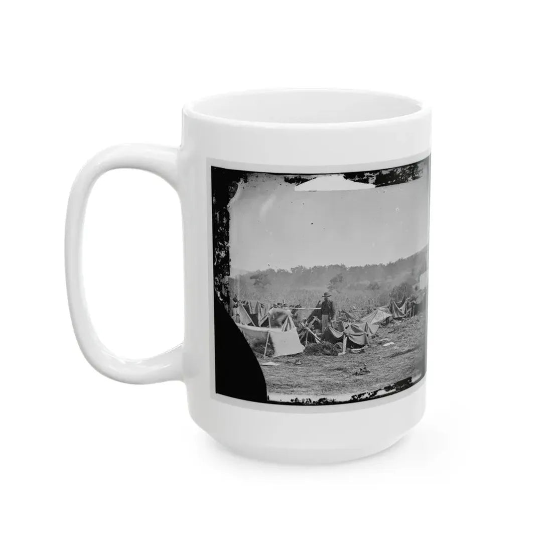 Keedysville, Md., Vicinity. Confederate Wounded At Smith's Barn, With Dr. Anson Hurd, 14th Indiana Volunteers, In Attendance (U.S. Civil War) White Coffee Mug - Go Mug Yourself