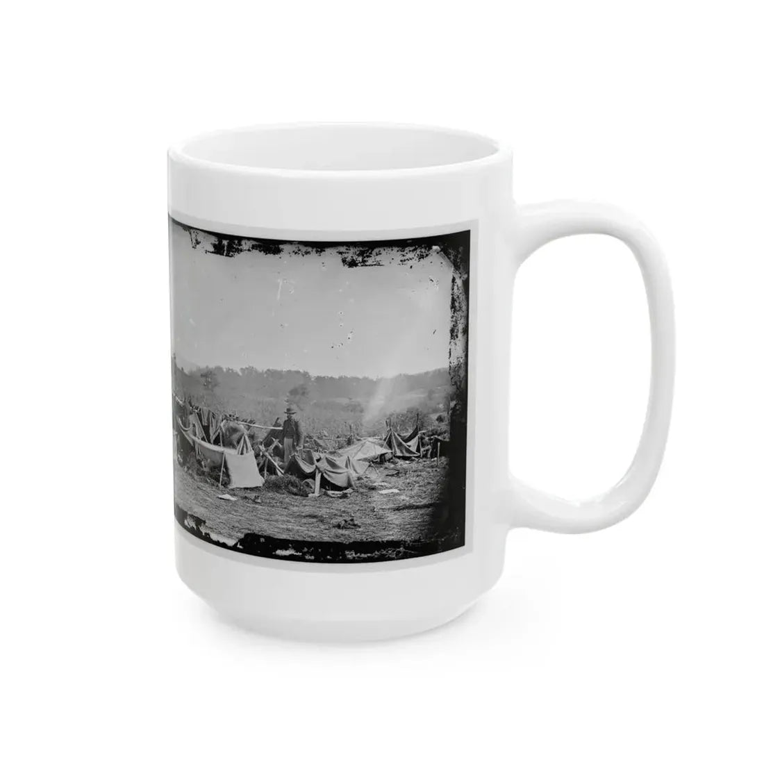 Keedysville, Md., Vicinity. Confederate Wounded At Smith's Barn, With Dr. Anson Hurd, 14th Indiana Volunteers, In Attendance (U.S. Civil War) White Coffee Mug - Go Mug Yourself