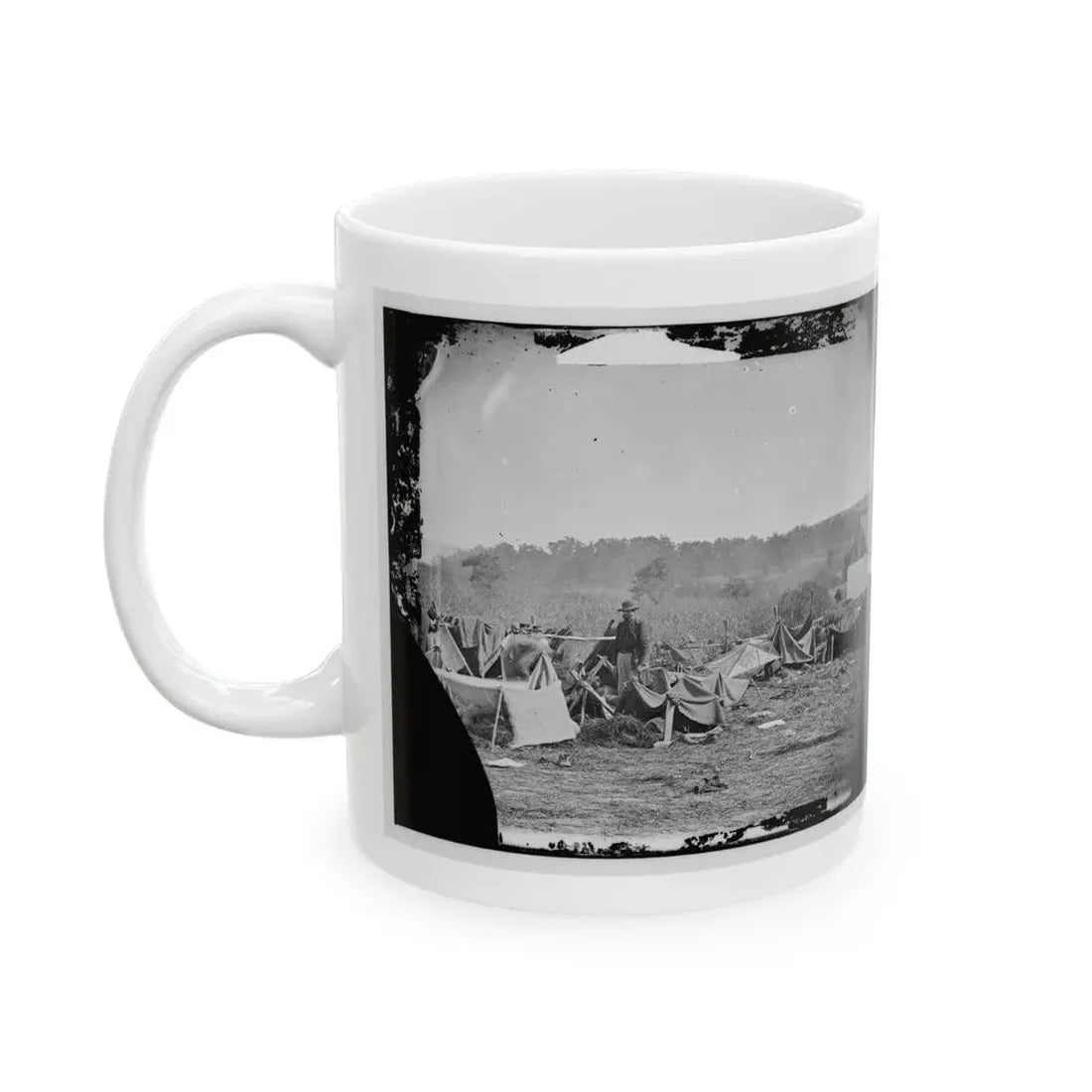 Keedysville, Md., Vicinity. Confederate Wounded At Smith's Barn, With Dr. Anson Hurd, 14th Indiana Volunteers, In Attendance (U.S. Civil War) White Coffee Mug - Go Mug Yourself