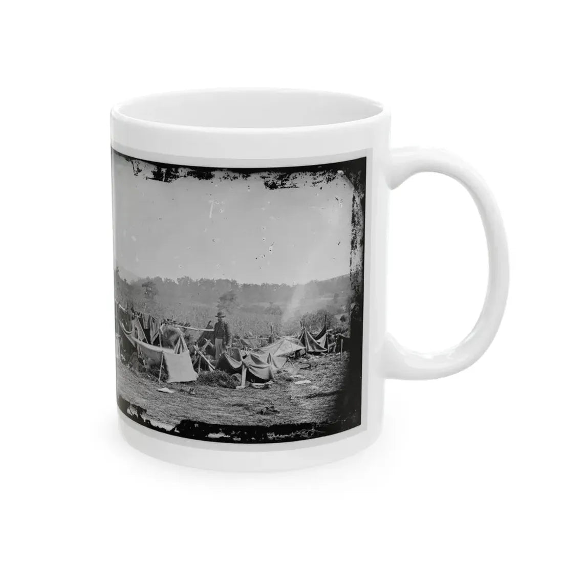 Keedysville, Md., Vicinity. Confederate Wounded At Smith's Barn, With Dr. Anson Hurd, 14th Indiana Volunteers, In Attendance (U.S. Civil War) White Coffee Mug - Go Mug Yourself