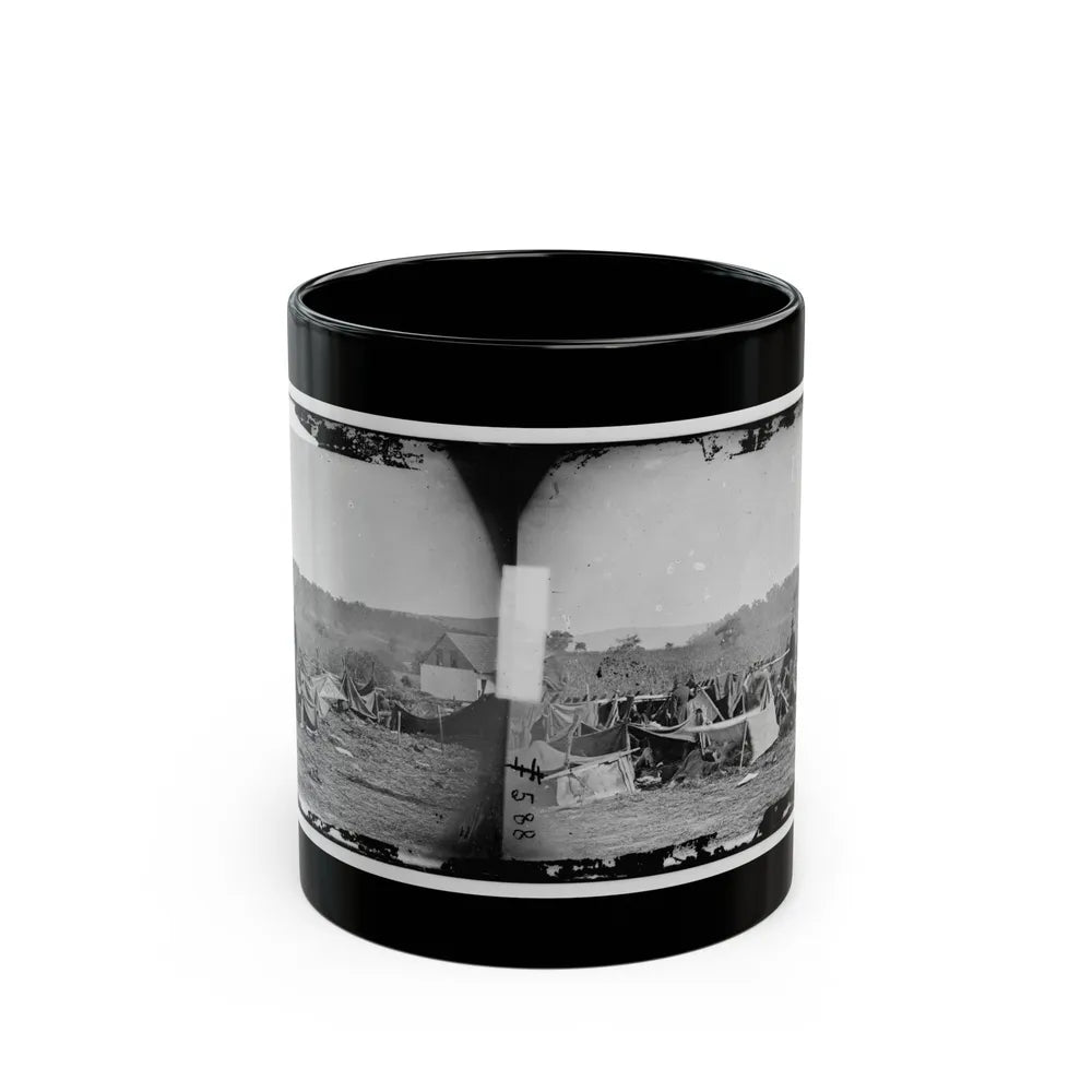 Keedysville, Md., Vicinity. Confederate Wounded At Smith's Barn, With Dr. Anson Hurd, 14th Indiana Volunteers, In Attendance (U.S. Civil War) Black Coffee Mug-11oz-Go Mug Yourself