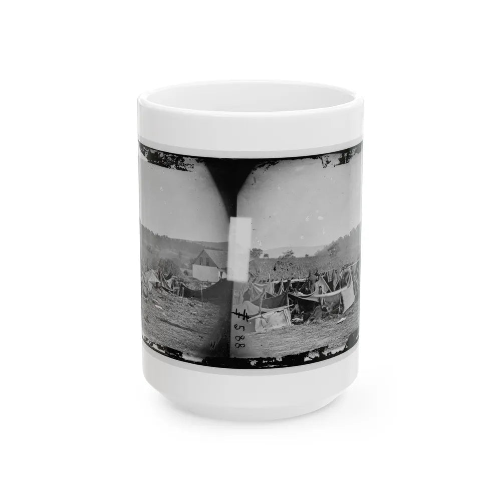 Keedysville, Md., Vicinity. Confederate Wounded At Smith's Barn, With Dr. Anson Hurd, 14th Indiana Volunteers, In Attendance (U.S. Civil War) White Coffee Mug-15oz-Go Mug Yourself