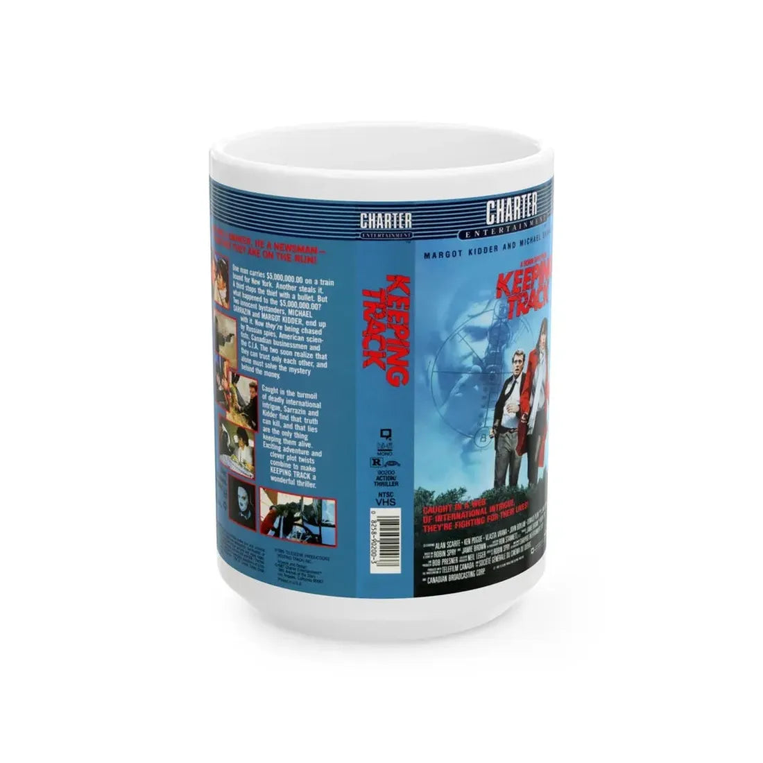 KEEPING TRACK (VHS COVER) - White Coffee Mug 15oz - Go Mug Yourself