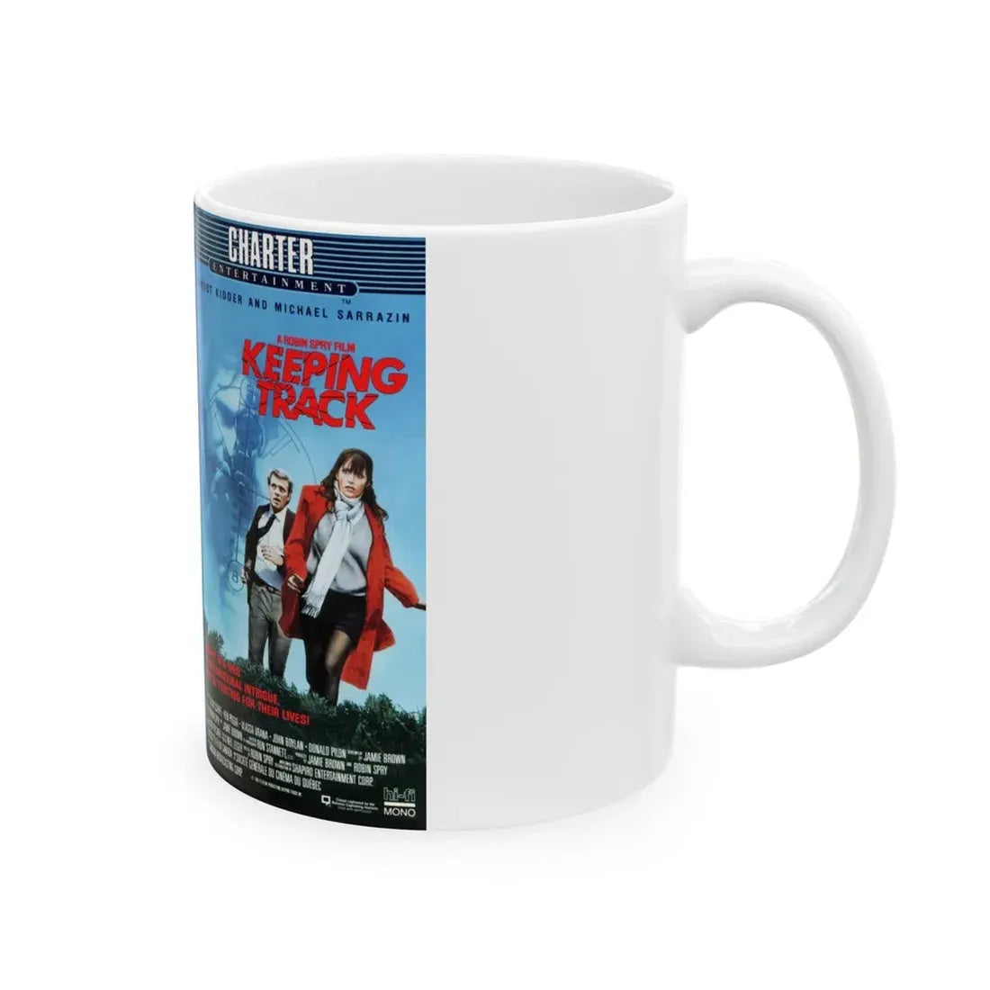 KEEPING TRACK (VHS COVER) - White Coffee Mug - Go Mug Yourself