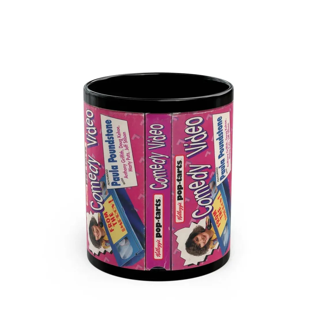 KELLOGGS POP TARTS COMEDY VIDEO FEATURING PAULA POUNDSTONE (VHS COVER) - Black Coffee Mug 11oz - Go Mug Yourself