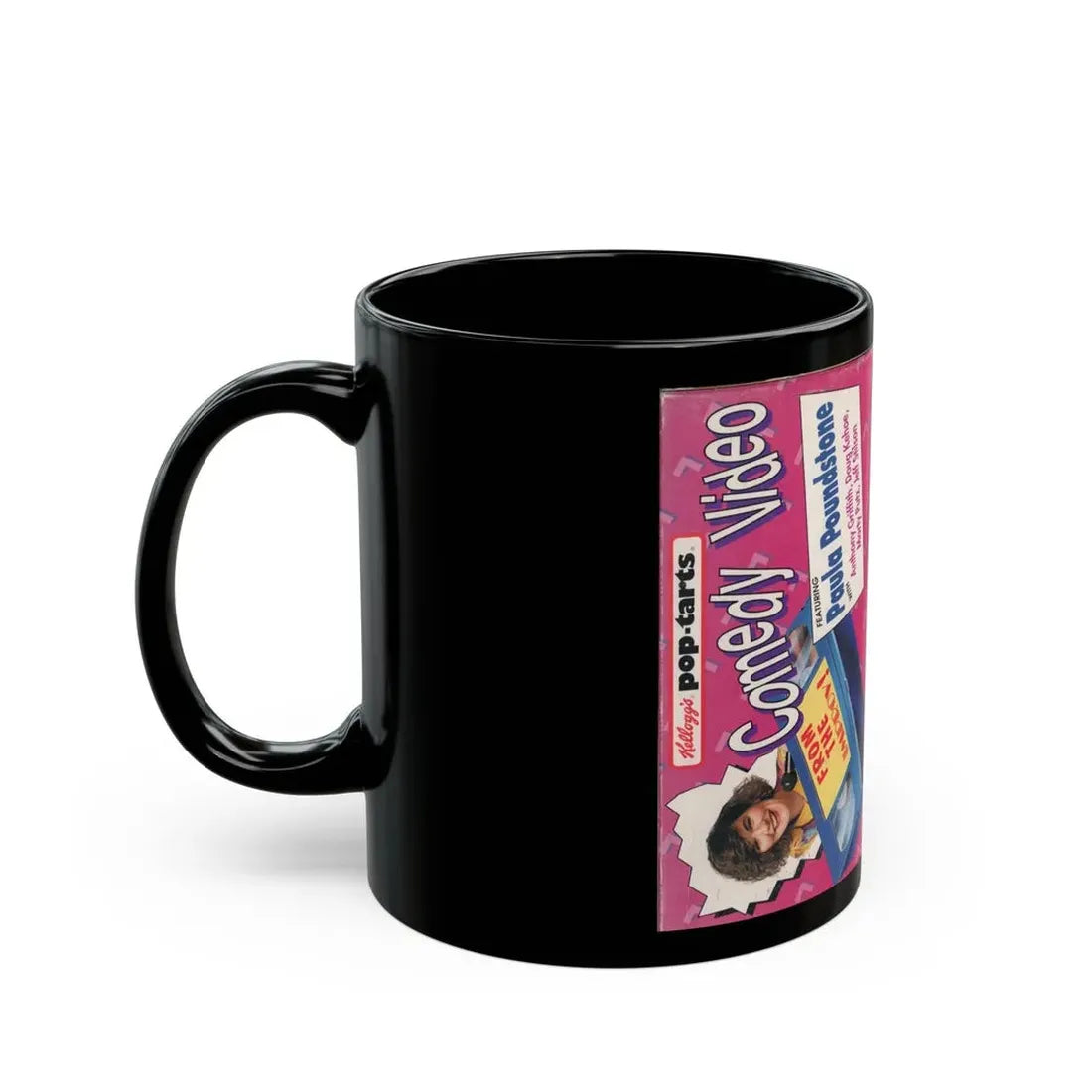KELLOGGS POP TARTS COMEDY VIDEO FEATURING PAULA POUNDSTONE (VHS COVER) - Black Coffee Mug - Go Mug Yourself