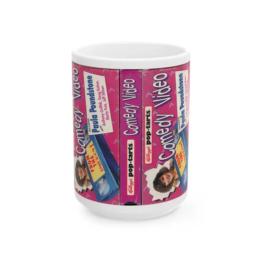 KELLOGGS POP TARTS COMEDY VIDEO FEATURING PAULA POUNDSTONE (VHS COVER) - White Coffee Mug 15oz - Go Mug Yourself