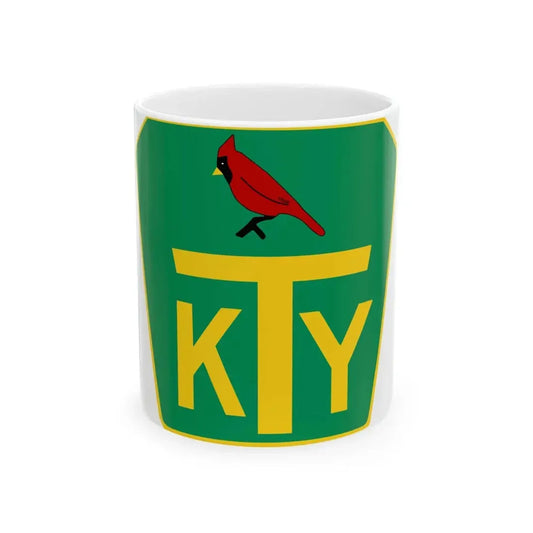 Kentucky Turnpike shield (Kentucky) (Road Sign) White Coffee Mug 11oz - Go Mug Yourself