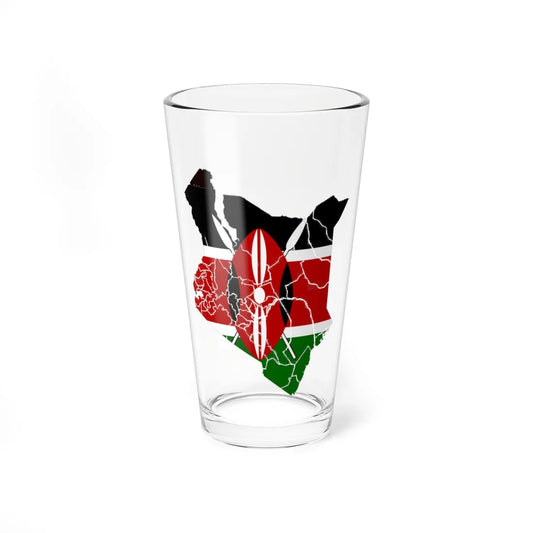 Kenya flag map (Kenya) Pint Glass 16oz 16oz - Go Mug Yourself