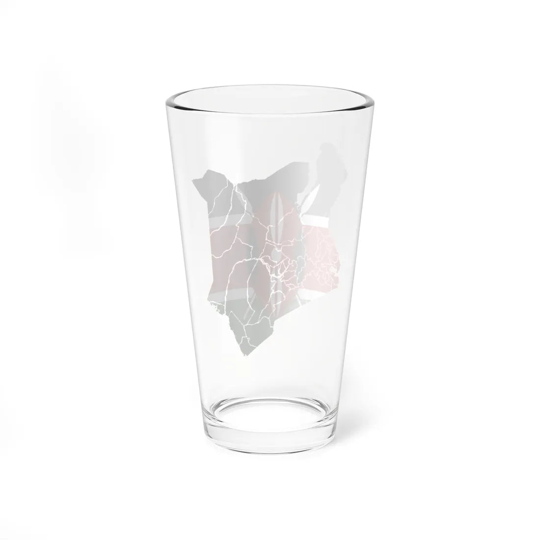 Kenya flag map (Kenya) Pint Glass 16oz - Go Mug Yourself