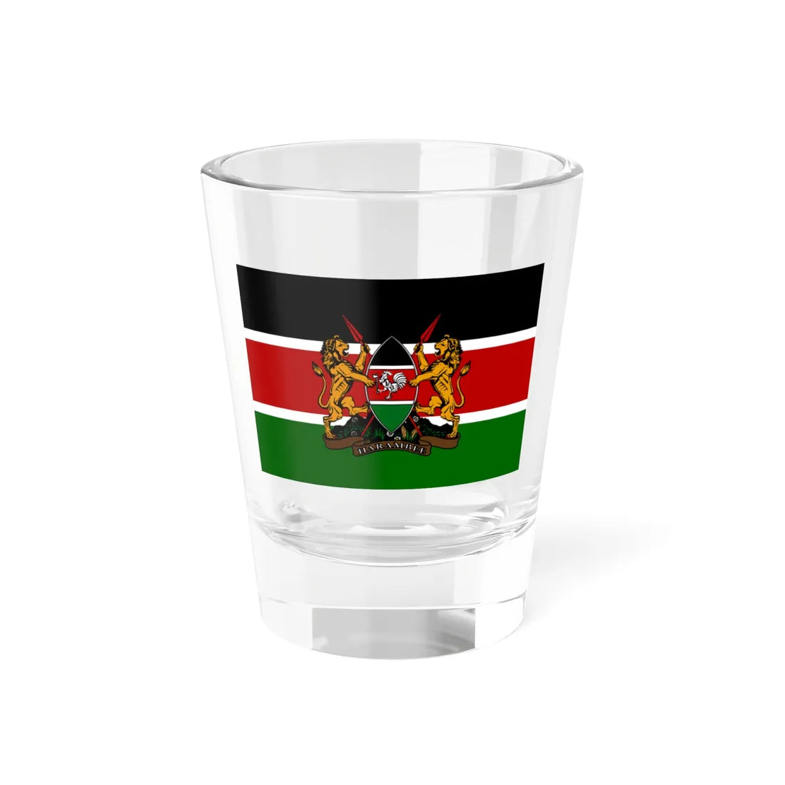 Kenyan coat of arms flag (Kenya) Shot Glass 1.5oz 1.5oz - Go Mug Yourself
