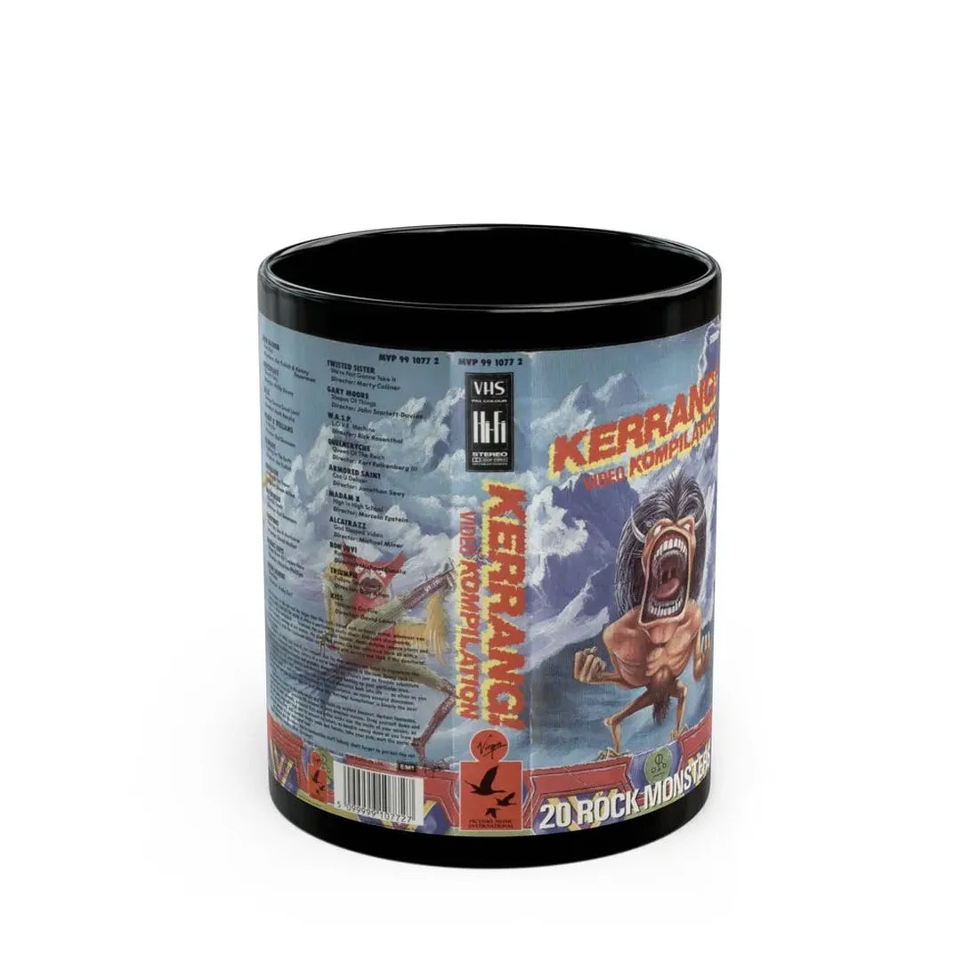 KERRANG VIDEO KOMPILATION (VHS COVER) - Black Coffee Mug 11oz - Go Mug Yourself