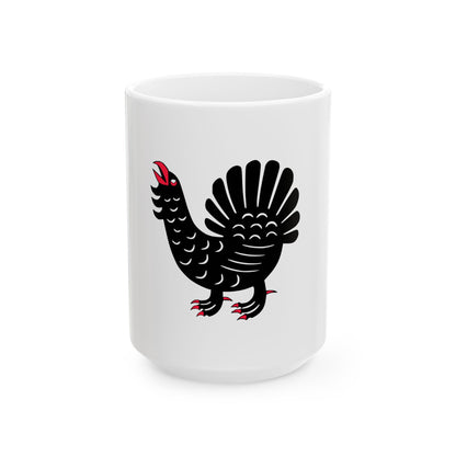 Keski-suomi lippu (Finland) White Coffee Mug-15oz-Go Mug Yourself