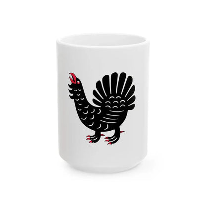 Keski-suomi lippu (Finland) White Coffee Mug 15oz - Go Mug Yourself