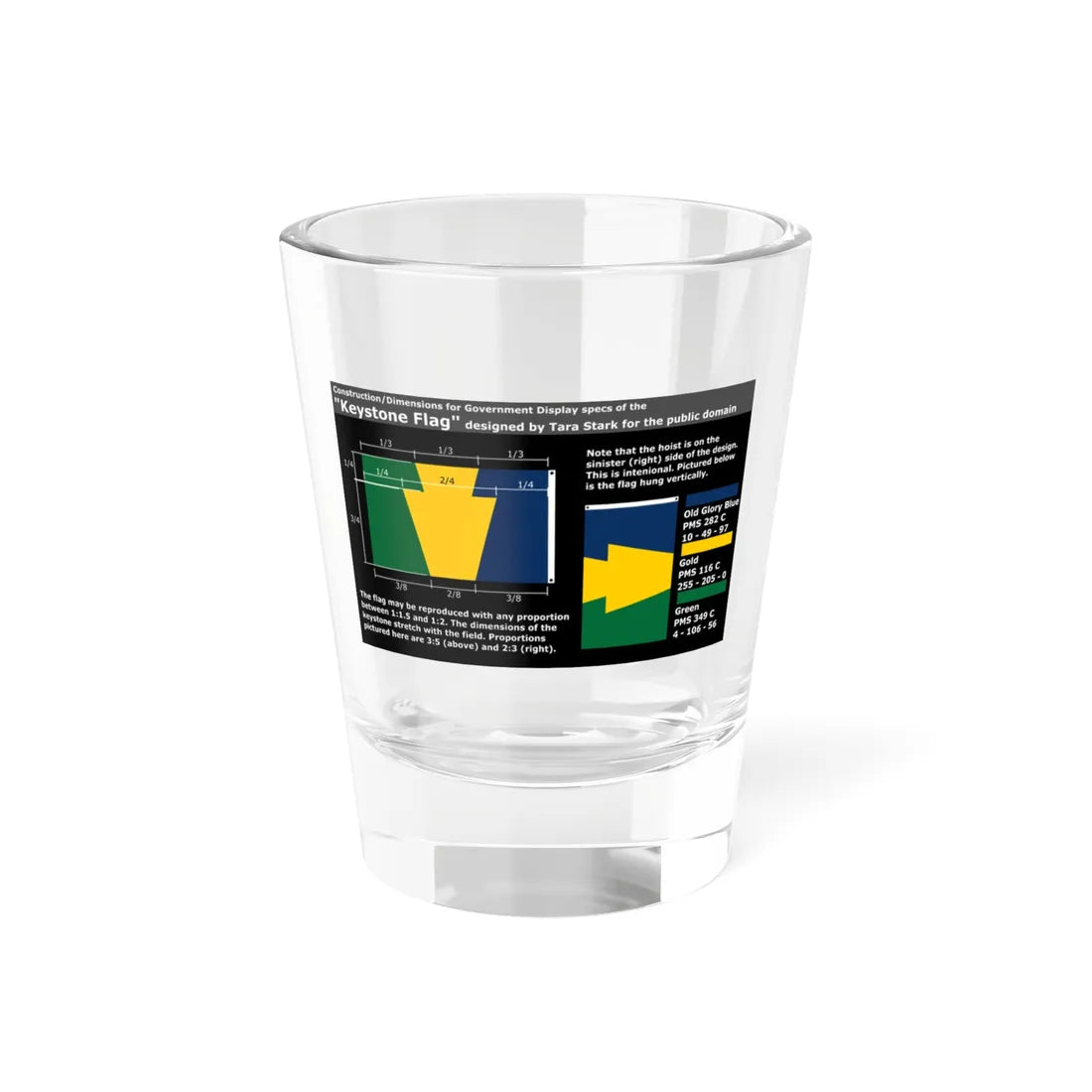 Keystone Flag Construction Sheet (United States) Shot Glass 1.5oz 1.5oz - Go Mug Yourself