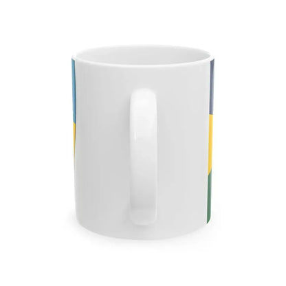 Keystone Flag vertical comparison with Pennsylvania Escutcheon (United States) White Coffee Mug - Go Mug Yourself