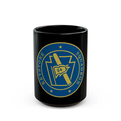 Keystone Squadron 24 (U.S. Navy) Black Coffee Mug-15oz-Go Mug Yourself