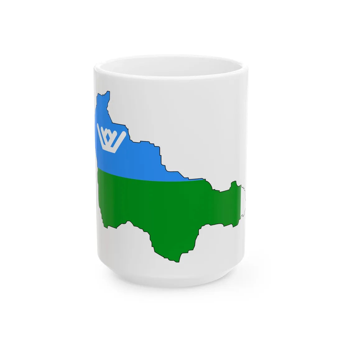 Khanty-mansi-geo-stub (Russia) White Coffee Mug 15oz - Go Mug Yourself