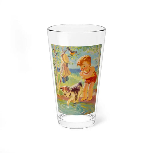 Kid at Swimming Hole - Pint Glass 16oz 16oz - Go Mug Yourself