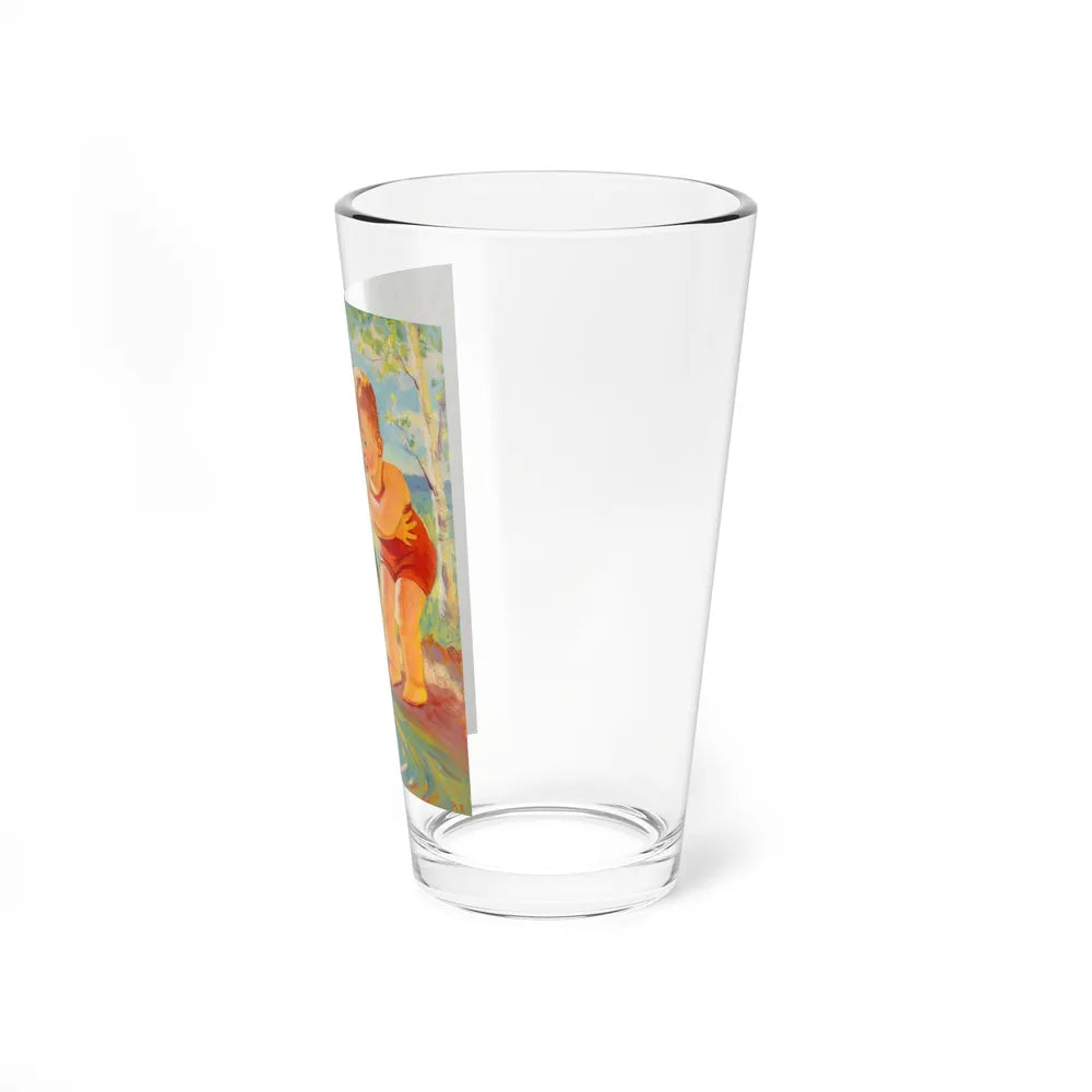 Kid at Swimming Hole - Pint Glass 16oz-Go Mug Yourself