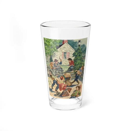 Kids Playing Cowboy, Saturday Evening Post cover, March 11, 1950 - Pint Glass 16oz 16oz - Go Mug Yourself