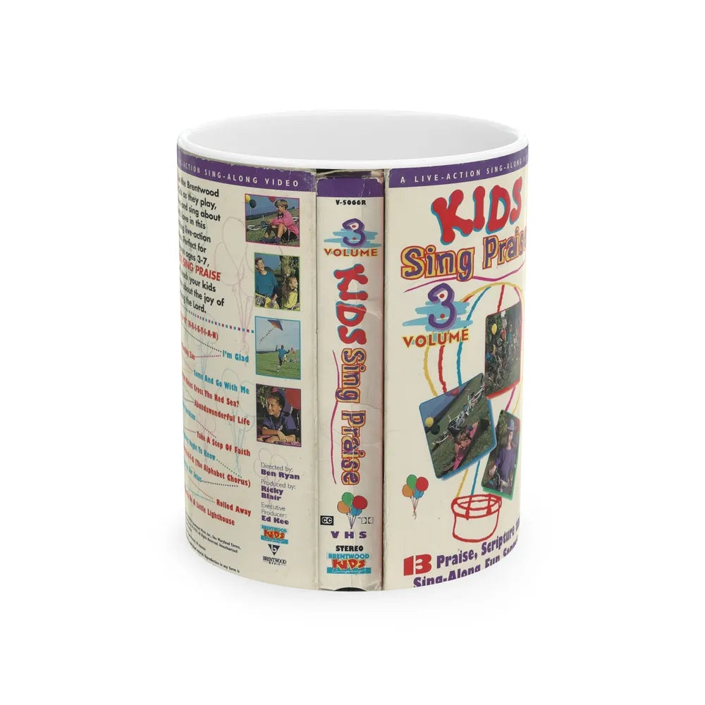 KIDS SING PRAISE VOLUME 3 (VHS COVER) - White Coffee Mug-11oz-Go Mug Yourself