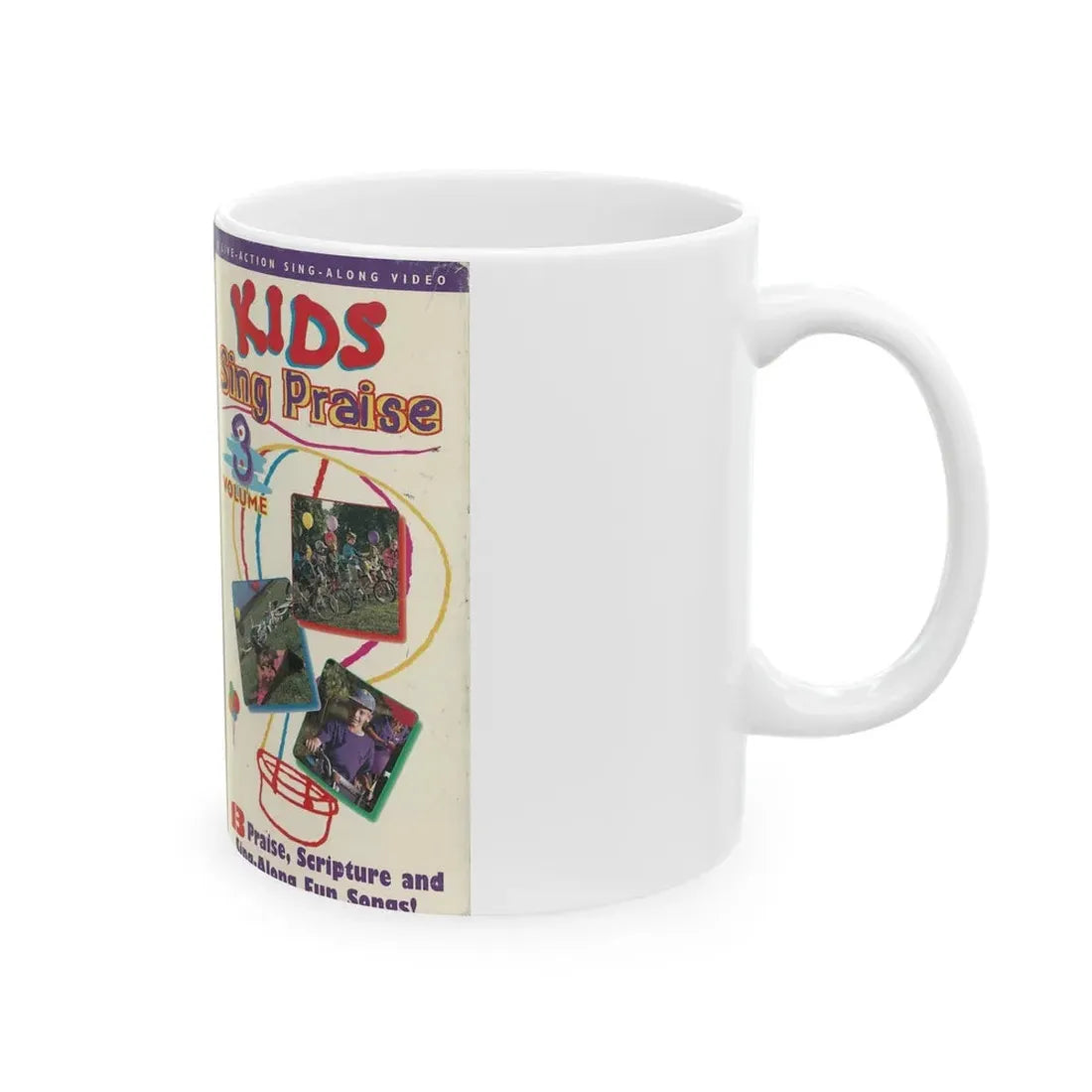 KIDS SING PRAISE VOLUME 3 (VHS COVER) - White Coffee Mug - Go Mug Yourself