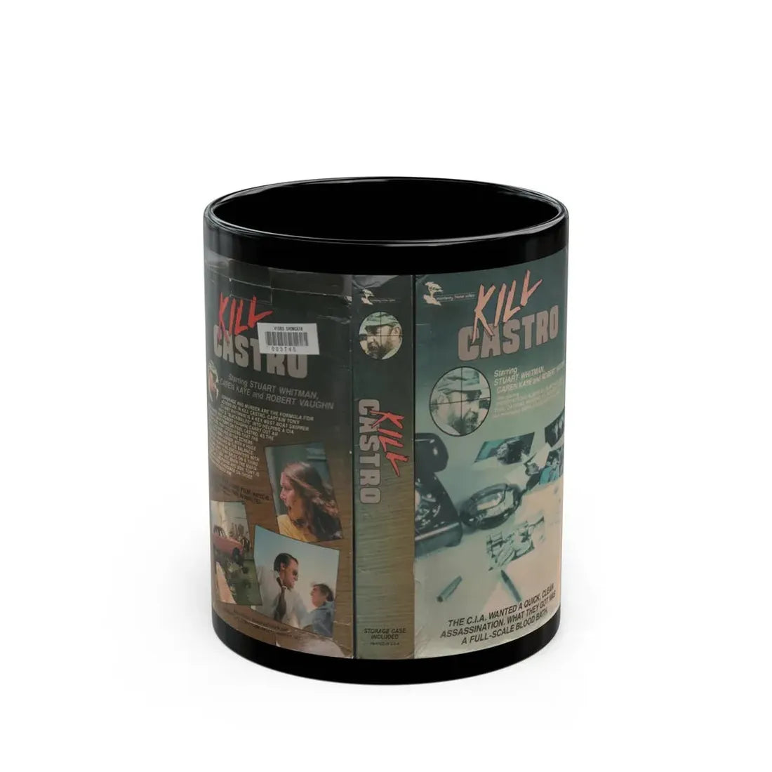 KILL CASTRO (VHS COVER) - Black Coffee Mug 11oz - Go Mug Yourself
