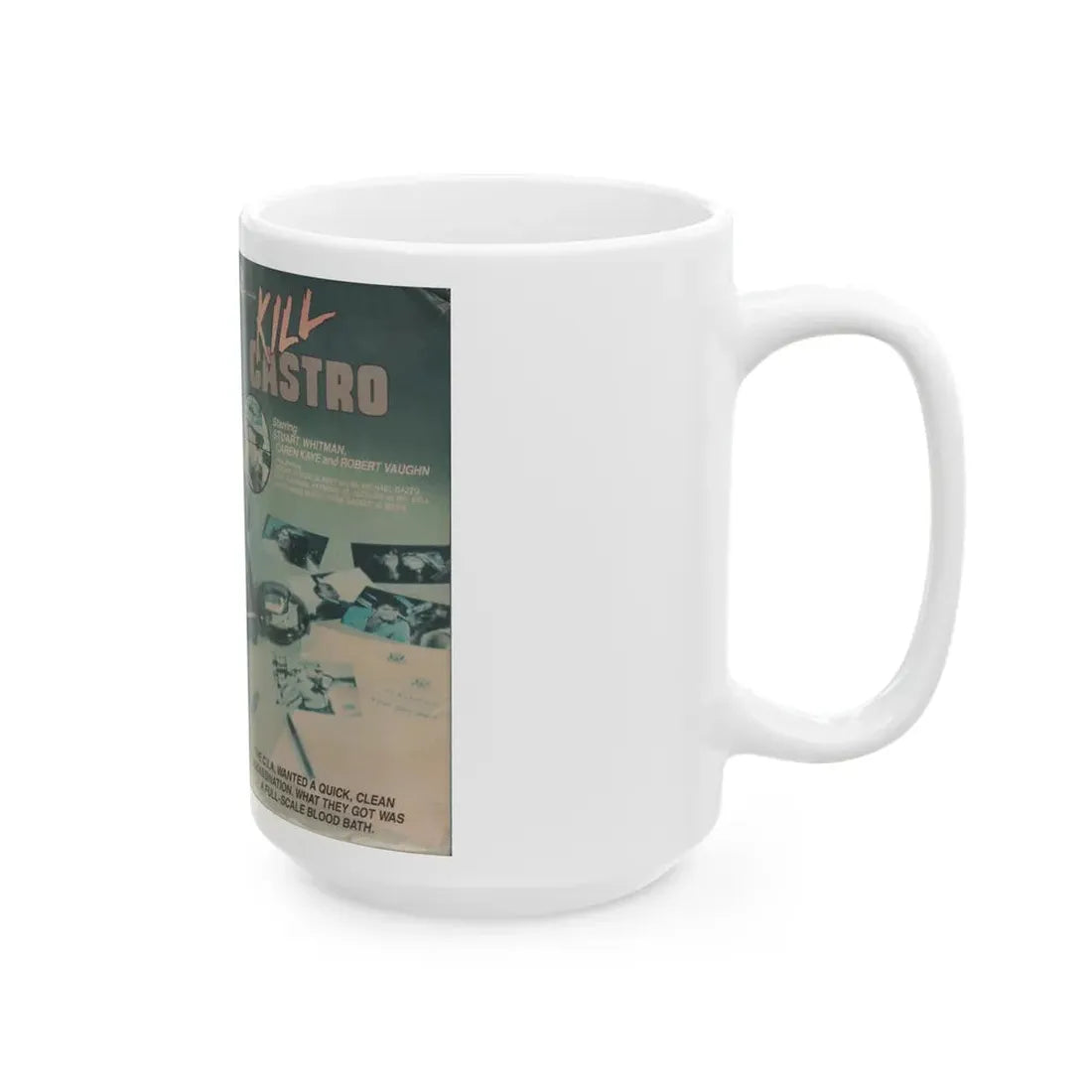 KILL CASTRO (VHS COVER) - White Coffee Mug - Go Mug Yourself