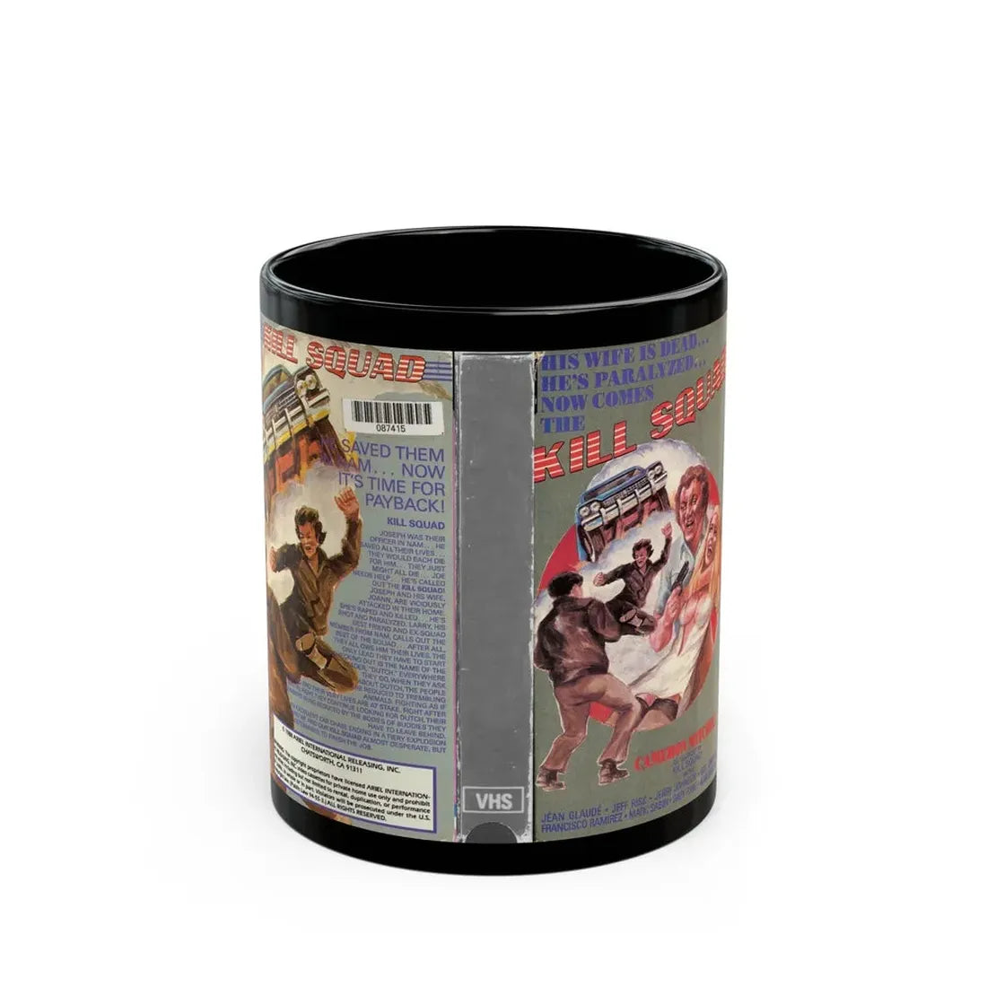 KILL SQUAD (VHS COVER) - Black Coffee Mug 11oz - Go Mug Yourself