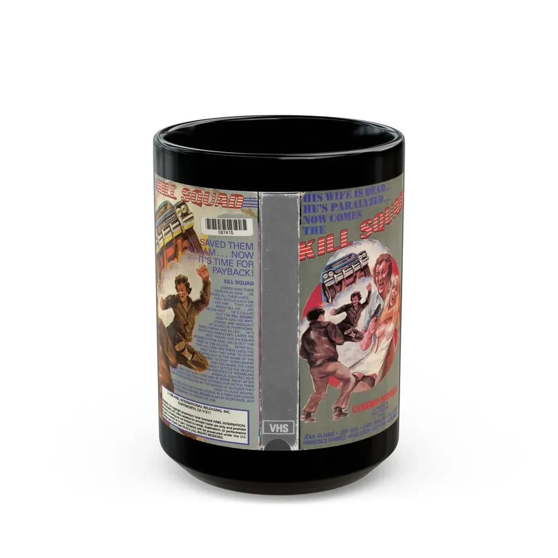 KILL SQUAD (VHS COVER) - Black Coffee Mug 15oz - Go Mug Yourself