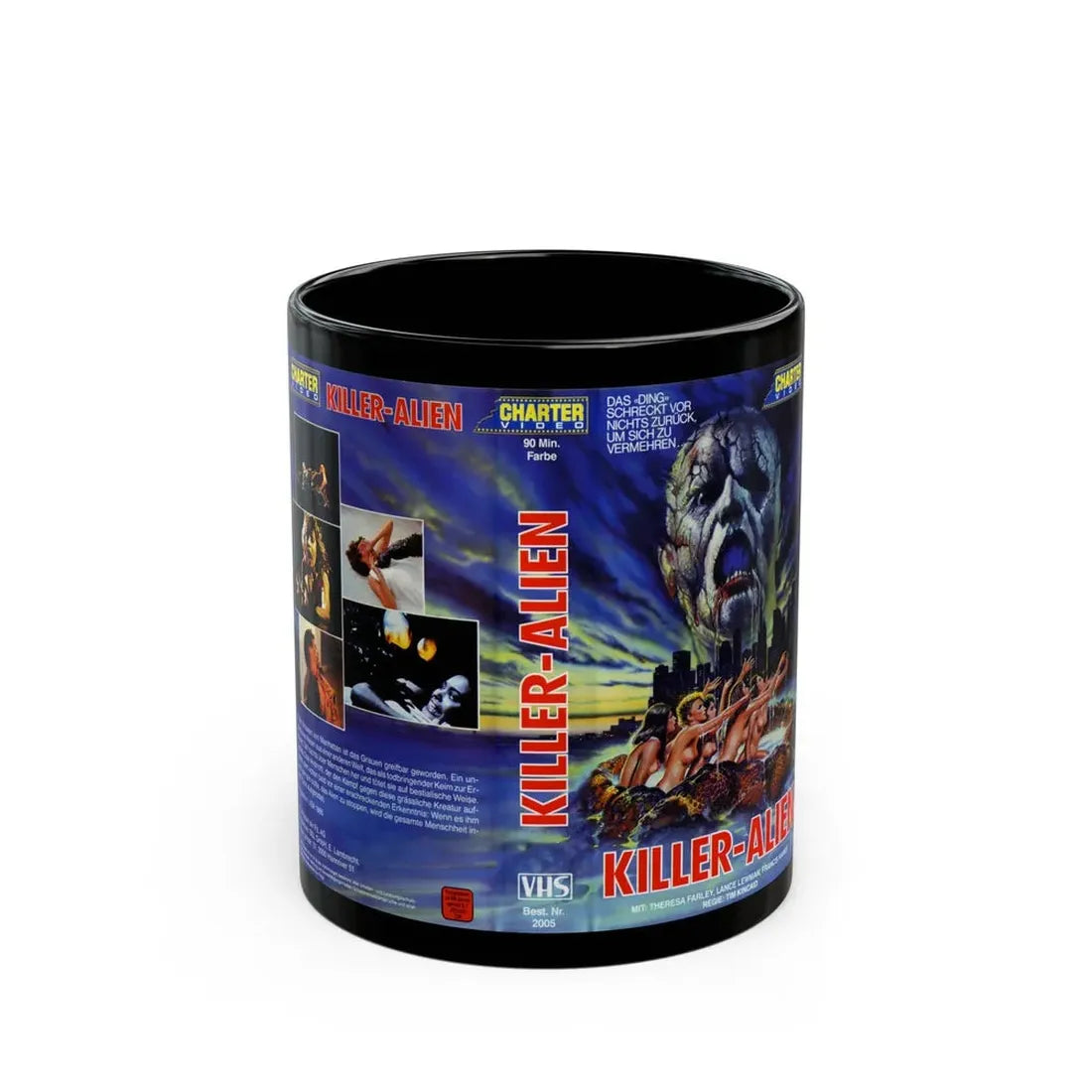 KILLER ALIEN (VHS COVER) - Black Coffee Mug 11oz - Go Mug Yourself