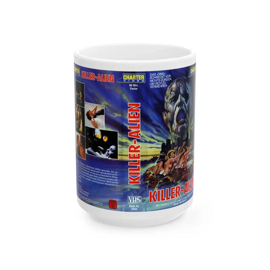 KILLER ALIEN (VHS COVER) - White Coffee Mug 15oz - Go Mug Yourself