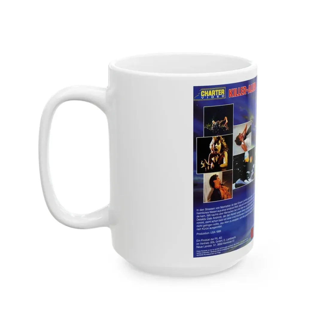 KILLER ALIEN (VHS COVER) - White Coffee Mug - Go Mug Yourself