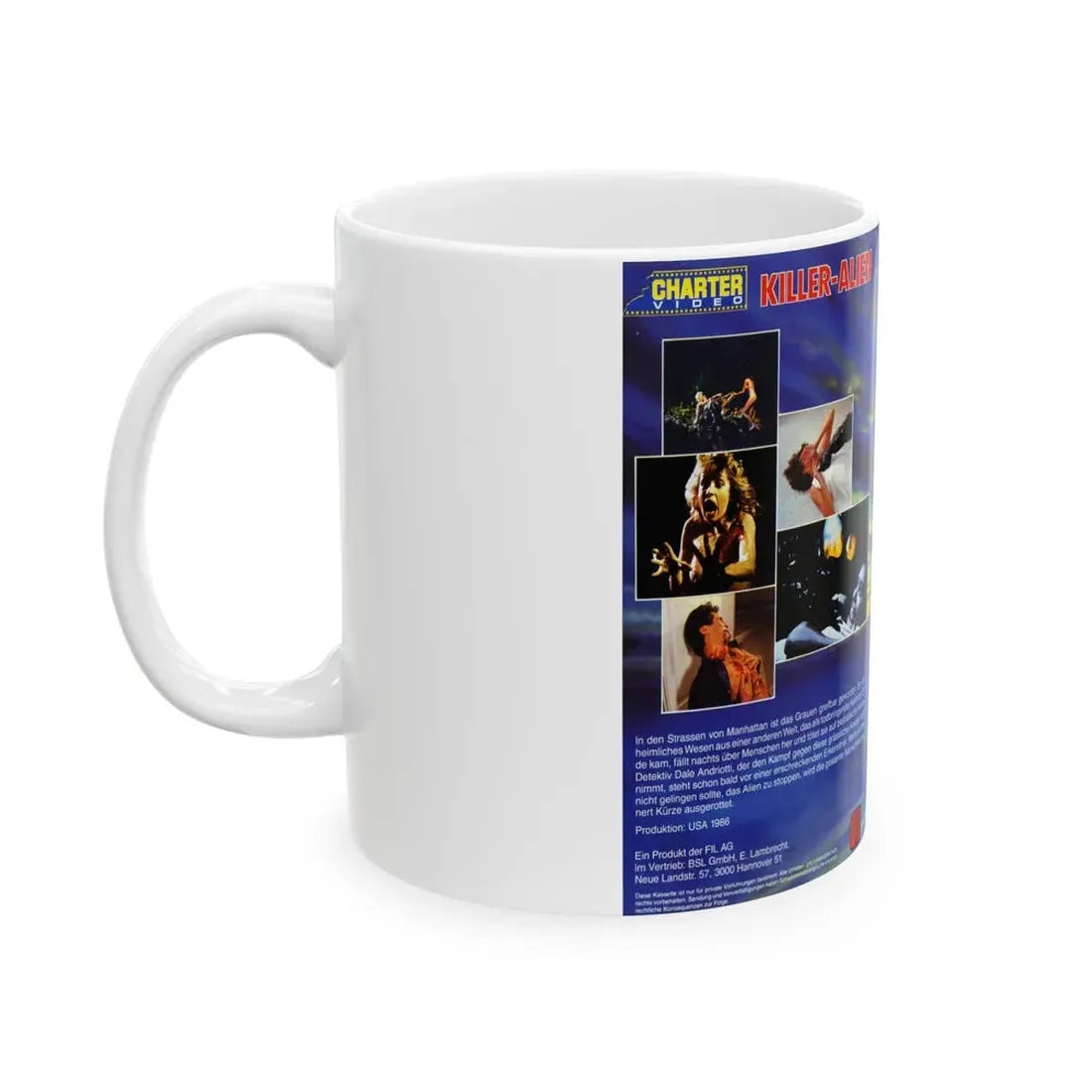 KILLER ALIEN (VHS COVER) - White Coffee Mug - Go Mug Yourself