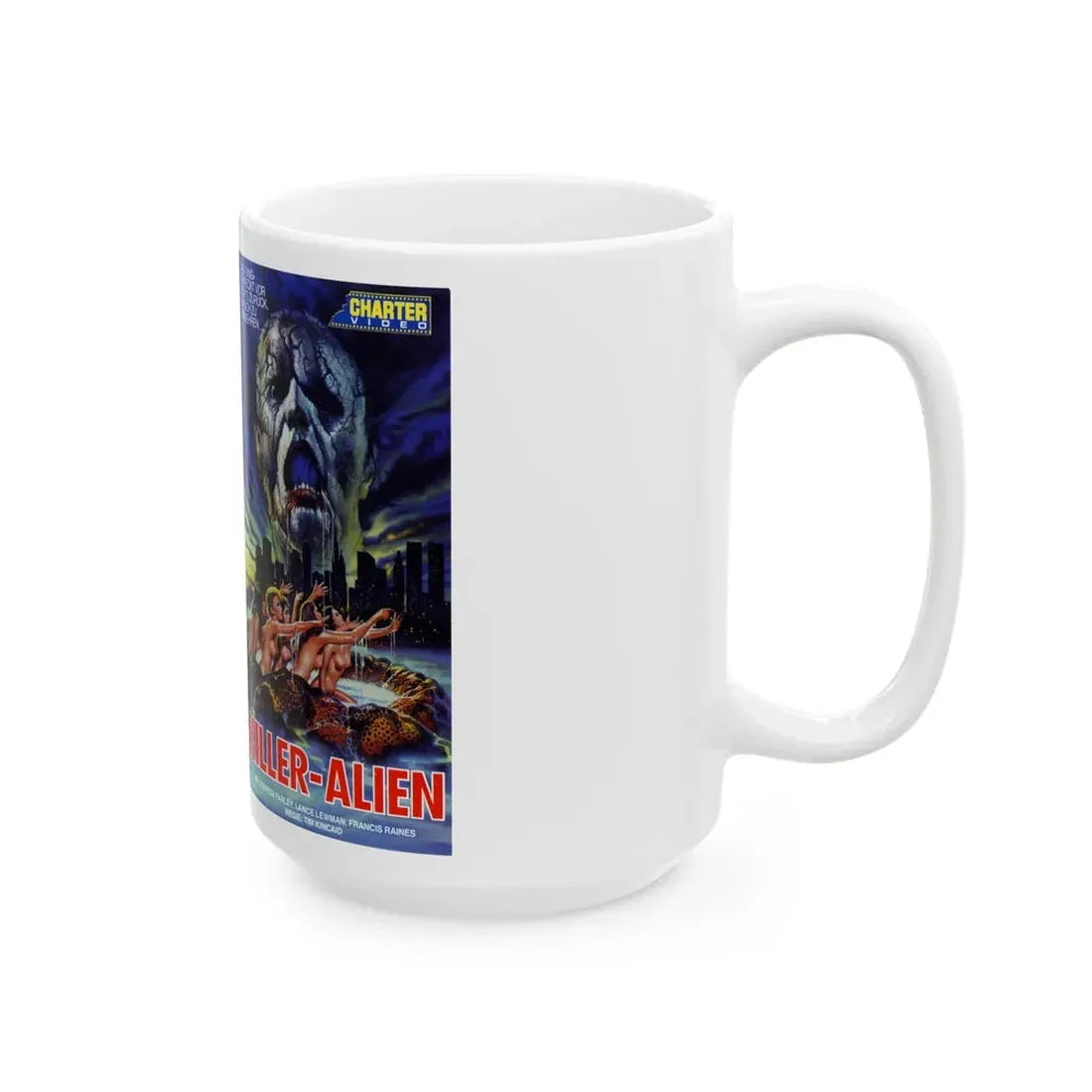 KILLER ALIEN (VHS COVER) - White Coffee Mug - Go Mug Yourself