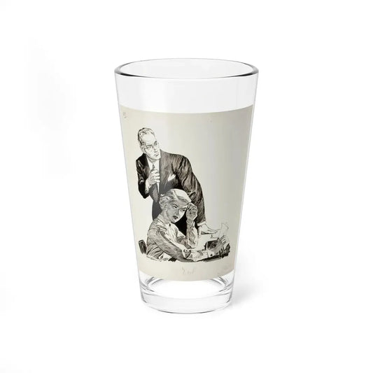 Killer Among Us, story illustration, 1958 - Pint Glass 16oz 16oz - Go Mug Yourself