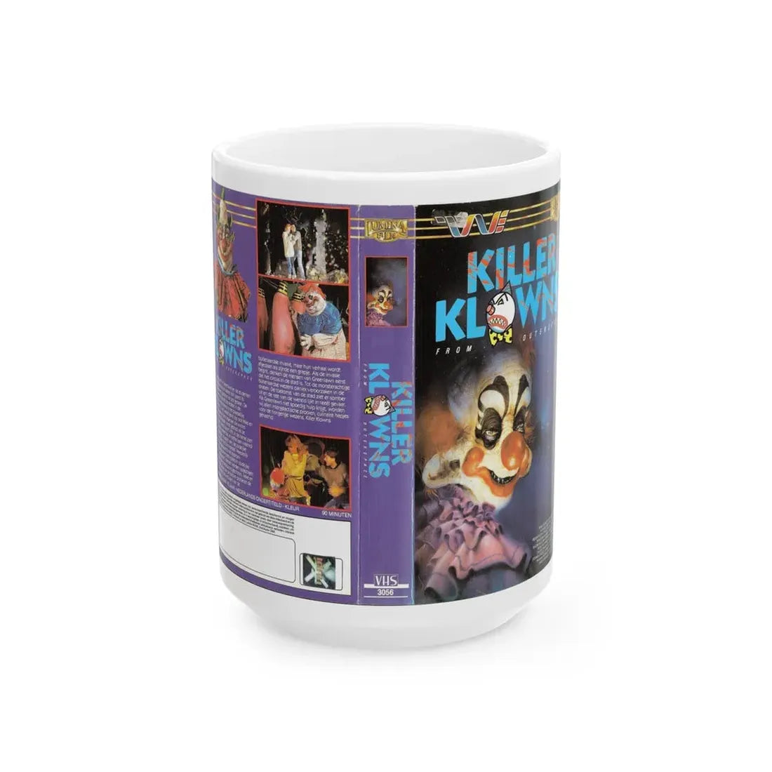 KILLER CLOWNS FROM OUTER SPACE GERMAN (VHS COVER) - White Coffee Mug 15oz - Go Mug Yourself