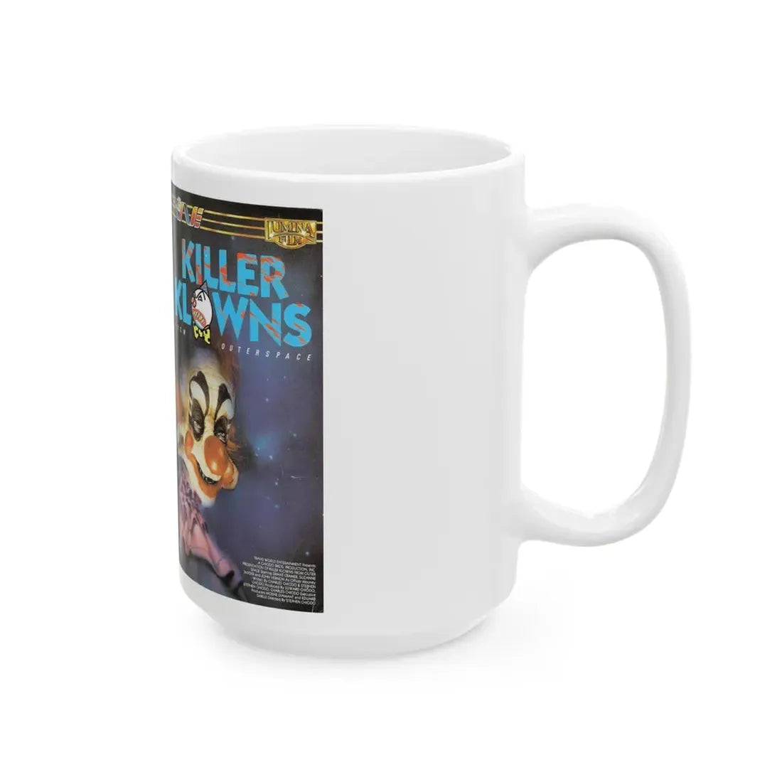 KILLER CLOWNS FROM OUTER SPACE GERMAN (VHS COVER) - White Coffee Mug - Go Mug Yourself