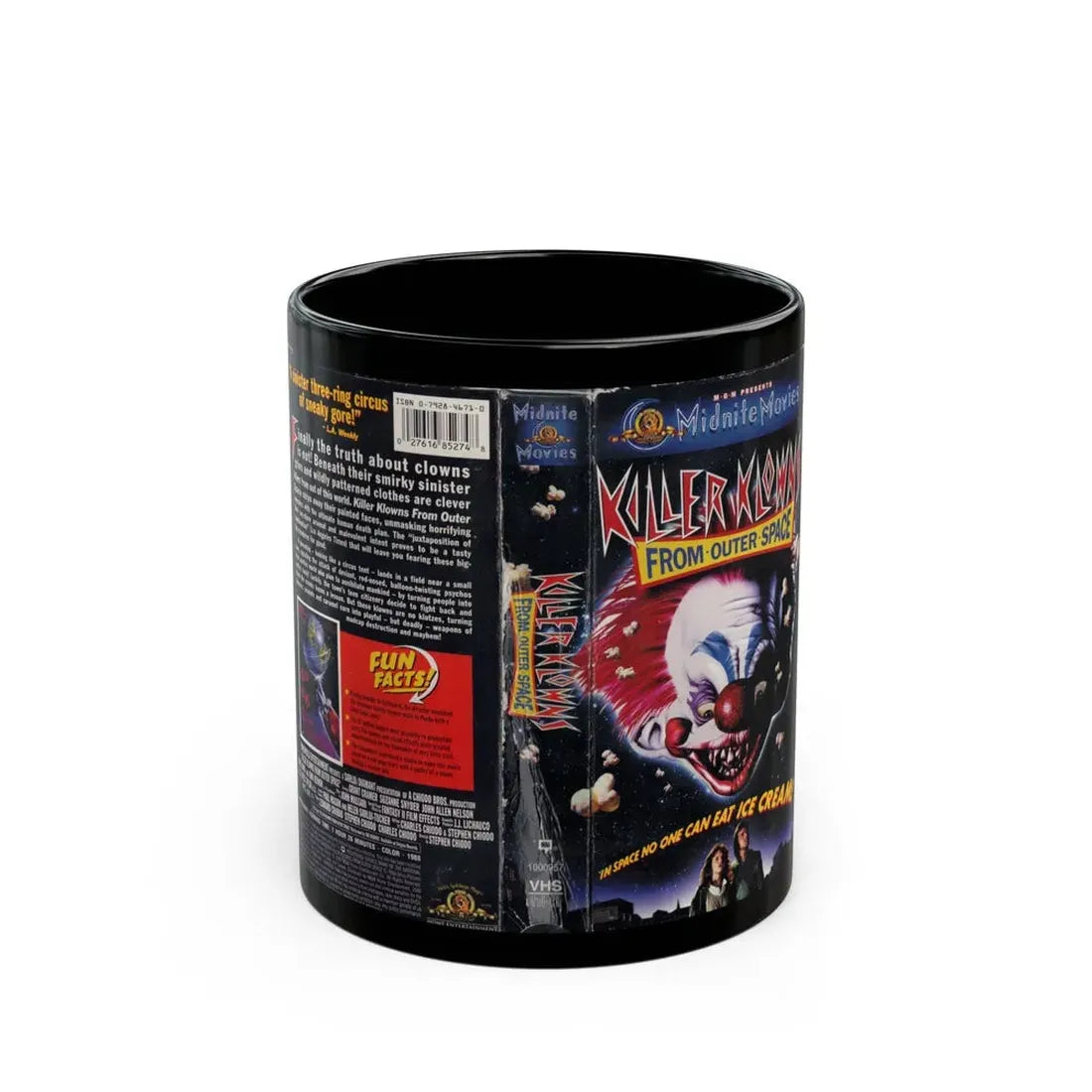 KILLER CLOWNS FROM OUTER SPACE (VHS COVER) - Black Coffee Mug 11oz - Go Mug Yourself