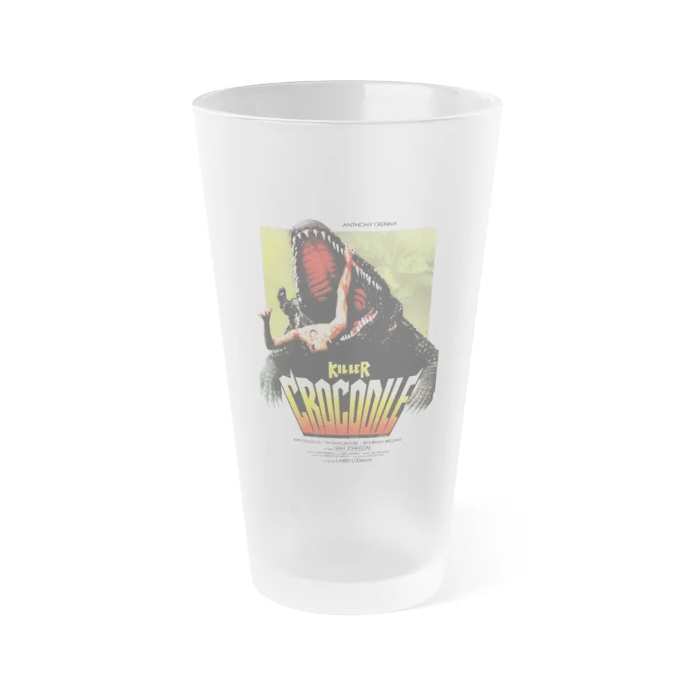 KILLER CROCODILE 1989 Movie Poster - Frosted Pint Glass 16oz-16oz-Frosted-Go Mug Yourself