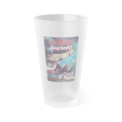 KILLER CROCODILE (2) 1989 Movie Poster - Frosted Pint Glass 16oz-16oz-Frosted-Go Mug Yourself