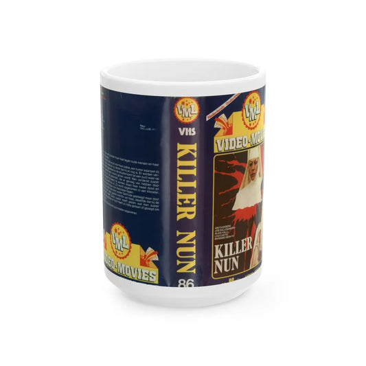 KILLER NUN (VHS COVER) - White Coffee Mug-15oz-Go Mug Yourself