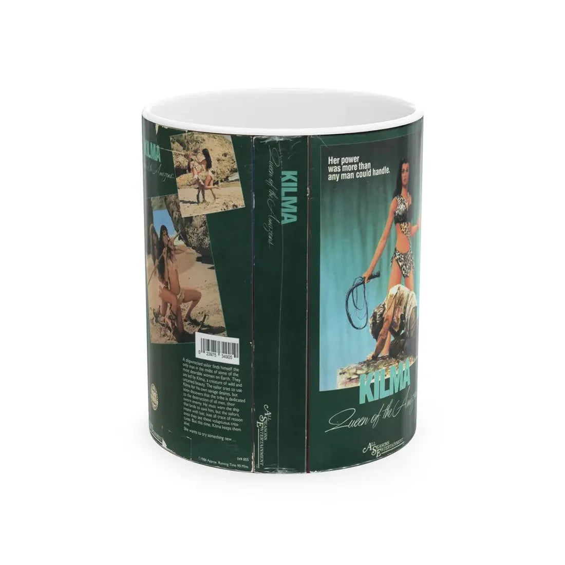 KILMA QUEEN OF THE AMAZONS (VHS COVER) - White Coffee Mug 11oz - Go Mug Yourself