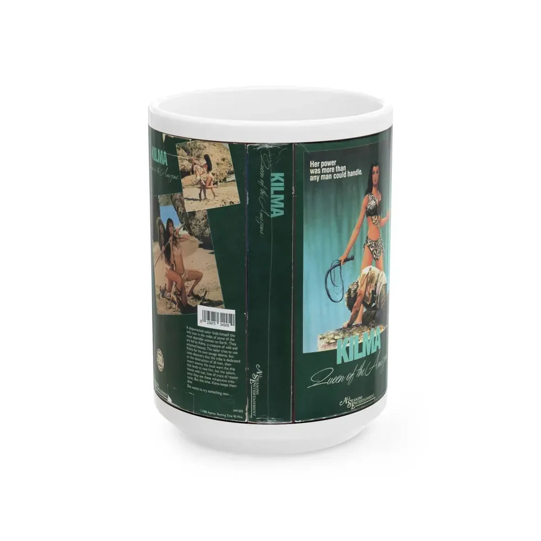 KILMA QUEEN OF THE AMAZONS (VHS COVER) - White Coffee Mug 15oz - Go Mug Yourself