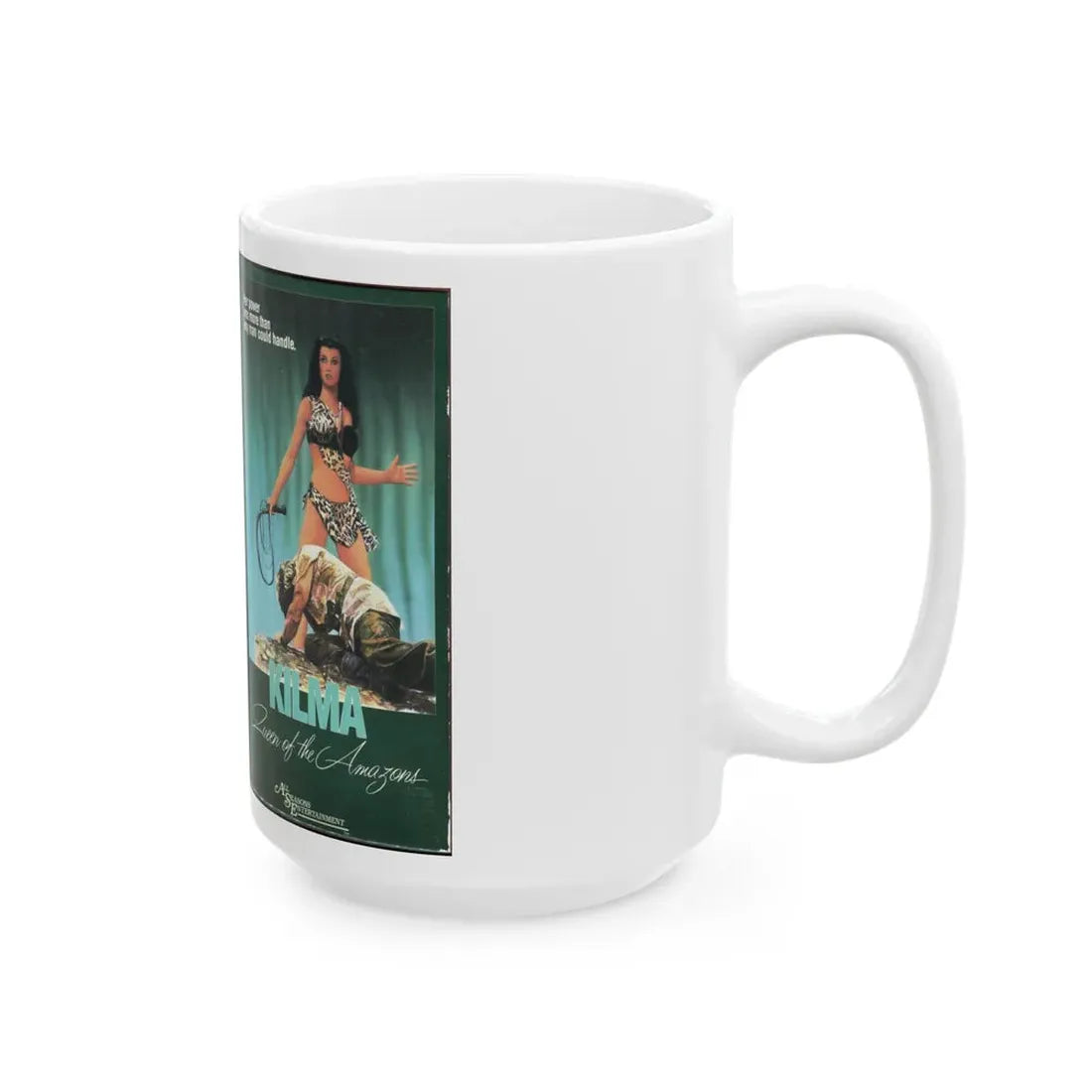 KILMA QUEEN OF THE AMAZONS (VHS COVER) - White Coffee Mug - Go Mug Yourself
