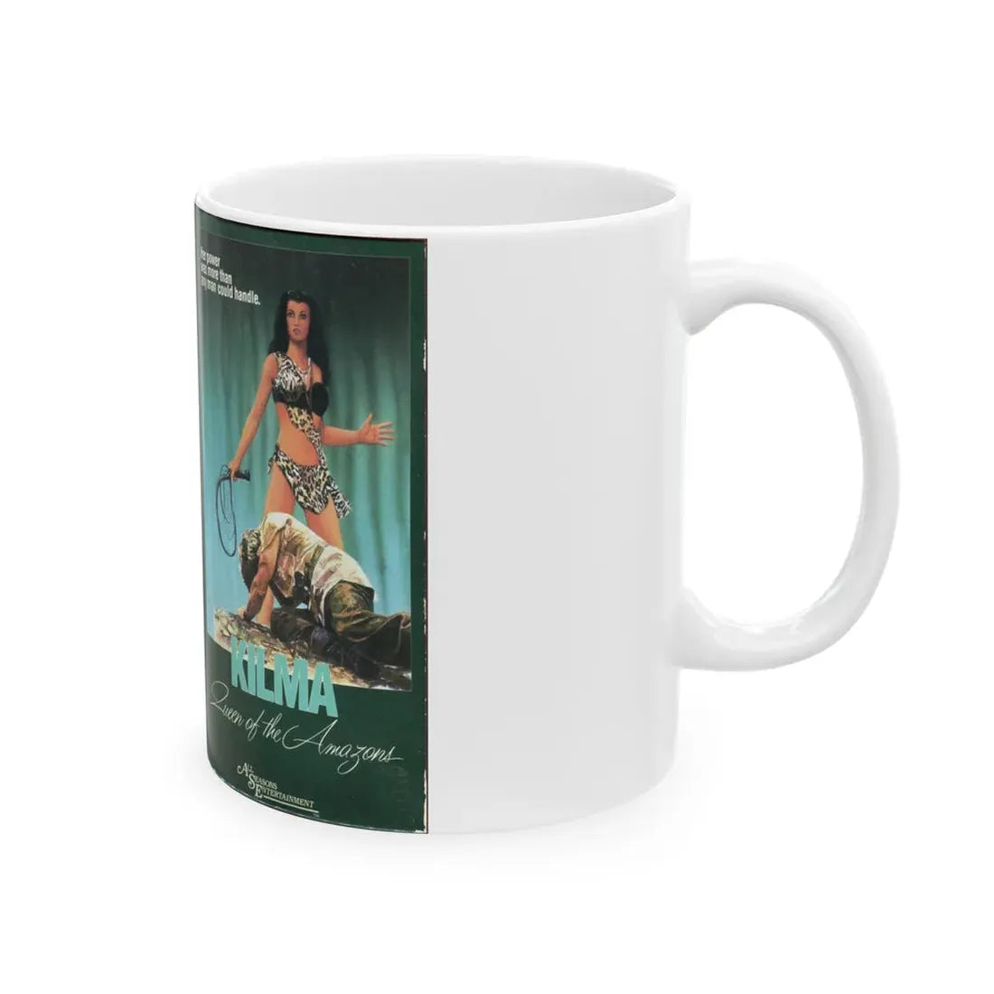 KILMA QUEEN OF THE AMAZONS (VHS COVER) - White Coffee Mug - Go Mug Yourself